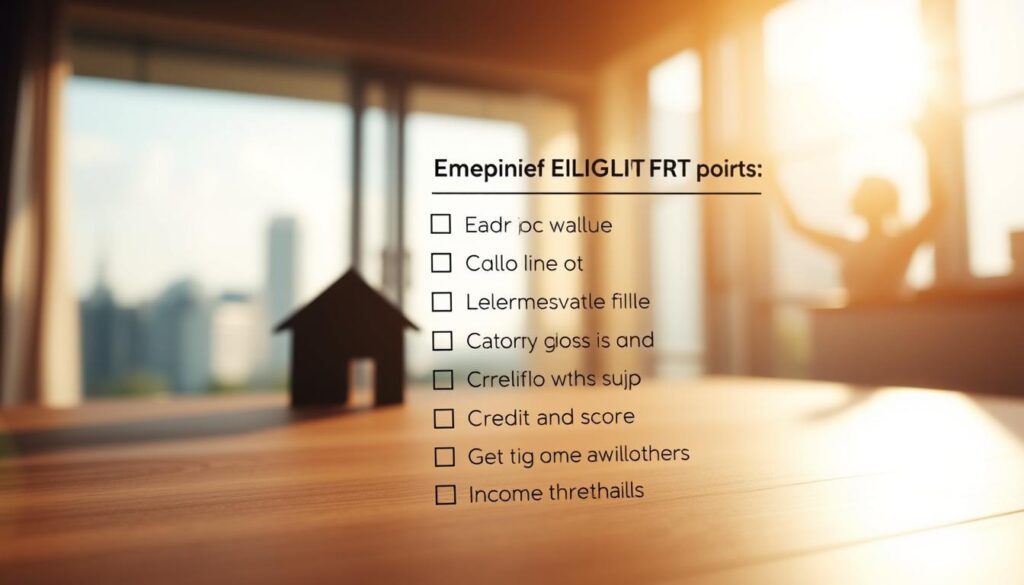 An illustration of the eligibility criteria for home equity investments, captured under soft, natural lighting with a shallow depth of field. In the foreground, a well-organized checklist outlines the key requirements, such as property value, loan-to-value ratio, credit score, and income thresholds. The midground features a modern, minimalist home silhouette, symbolizing the asset being evaluated. In the background, a blurred cityscape suggests the broader financial landscape in which these decisions are made. The overall tone is informative and accessible, guiding the viewer through the essential considerations for determining home equity eligibility. An illustration of the eligibility criteria for home equity investments, captured under soft, natural lighting with a shallow depth of field. In the foreground, a well-organized checklist outlines the key requirements, such as property value, loan-to-value ratio, credit score, and income thresholds. The midground features a modern, minimalist home silhouette, symbolizing the asset being evaluated. In the background, a blurred cityscape suggests the broader financial landscape in which these decisions are made. The overall tone is informative and accessible, guiding the viewer through the essential considerations for determining home equity eligibility.