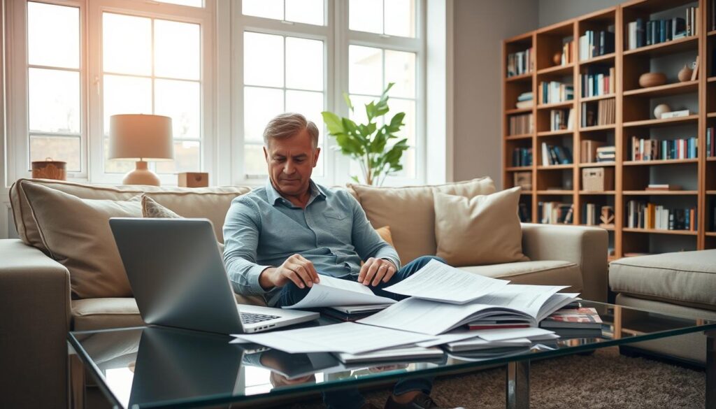 a living room interior, with a person sitting on a comfortable sofa, laptop open and papers strewn across a glass coffee table, as they evaluate various home equity options. Soft, natural lighting filters in through large windows, casting a warm glow on the scene. Bookshelves line the walls, adding depth and a sense of contemplation. The person's expression is focused, brow furrowed, as they carefully review the documents before them. The overall atmosphere is one of thoughtful consideration, as the individual weighs the pros and cons of their home equity choices. a living room interior, with a person sitting on a comfortable sofa, laptop open and papers strewn across a glass coffee table, as they evaluate various home equity options. Soft, natural lighting filters in through large windows, casting a warm glow on the scene. Bookshelves line the walls, adding depth and a sense of contemplation. The person's expression is focused, brow furrowed, as they carefully review the documents before them. The overall atmosphere is one of thoughtful consideration, as the individual weighs the pros and cons of their home equity choices.